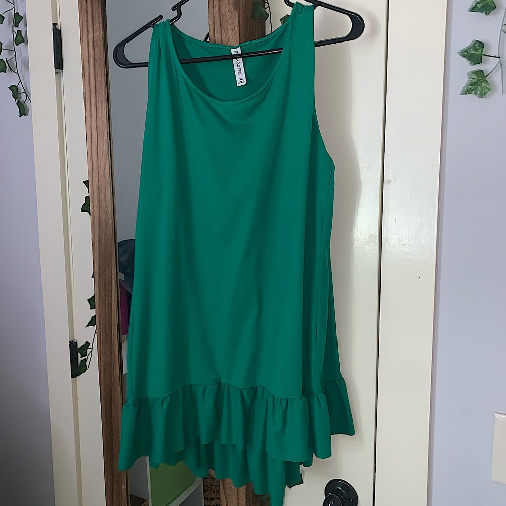 Long green tunic